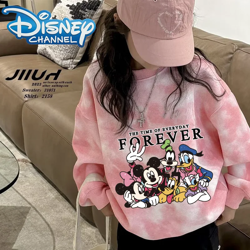 ディズニーミッキーとミニーのベビースウェットシャツ,アニメ漫画,長袖,カワイイクルーネックトップ,流行の男の子と女の子のギフト,秋冬