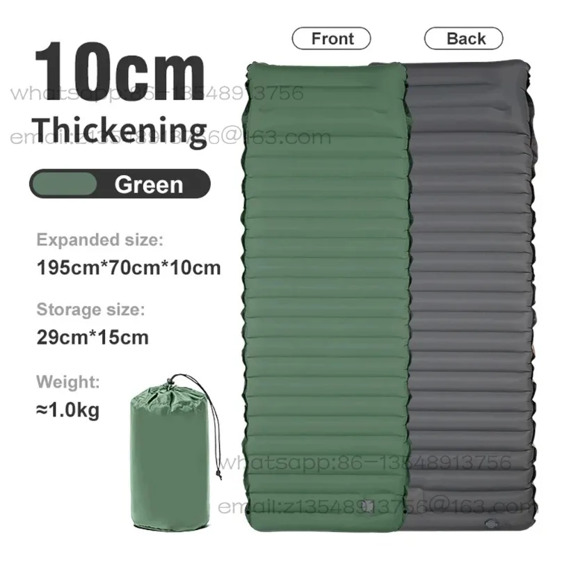 

10-сантиметровый автоматический надувной матрас, палатка для кемпинга, спальный коврик, сверхлегкий и удобный