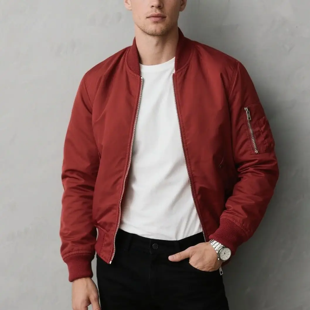 

Men's Fashion Bomber Jacket Casual Windbreaker Slim Fit Military Coat Spring Autumn 2025 New Hot Outerwear Stand Collar