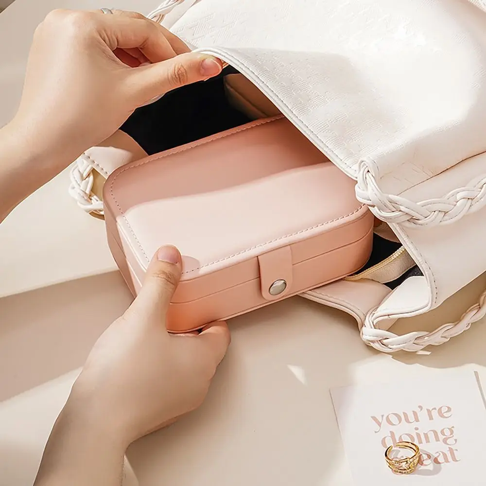 

Velvet Interior Jewelry Storage Box Anti-oxidation PU Leather Jewelry Display Box Movable Partition Jewel Case
