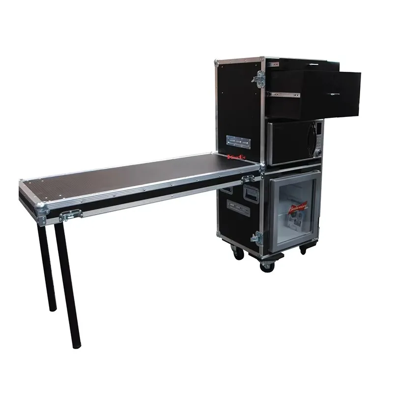 Mobile Fridge + Microwave Flight Case With Table Door