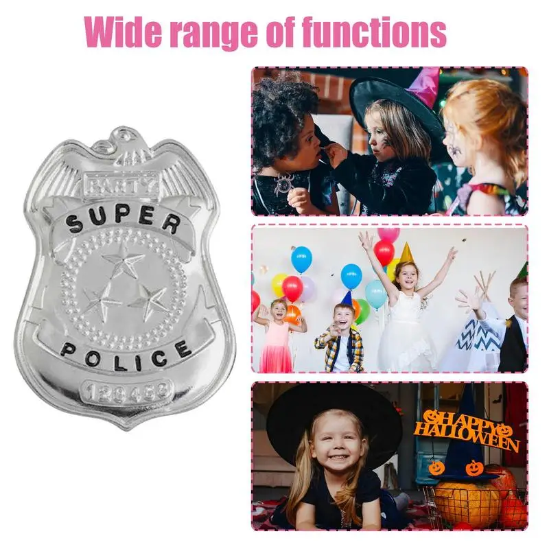 Cop Abzeichen für Kinder Rollenspiel Polizist Brosche Halloween Cop Cosplay Kostüm Zubehör für Kinder Jungen Mädchen Rollenspiel Kleidung