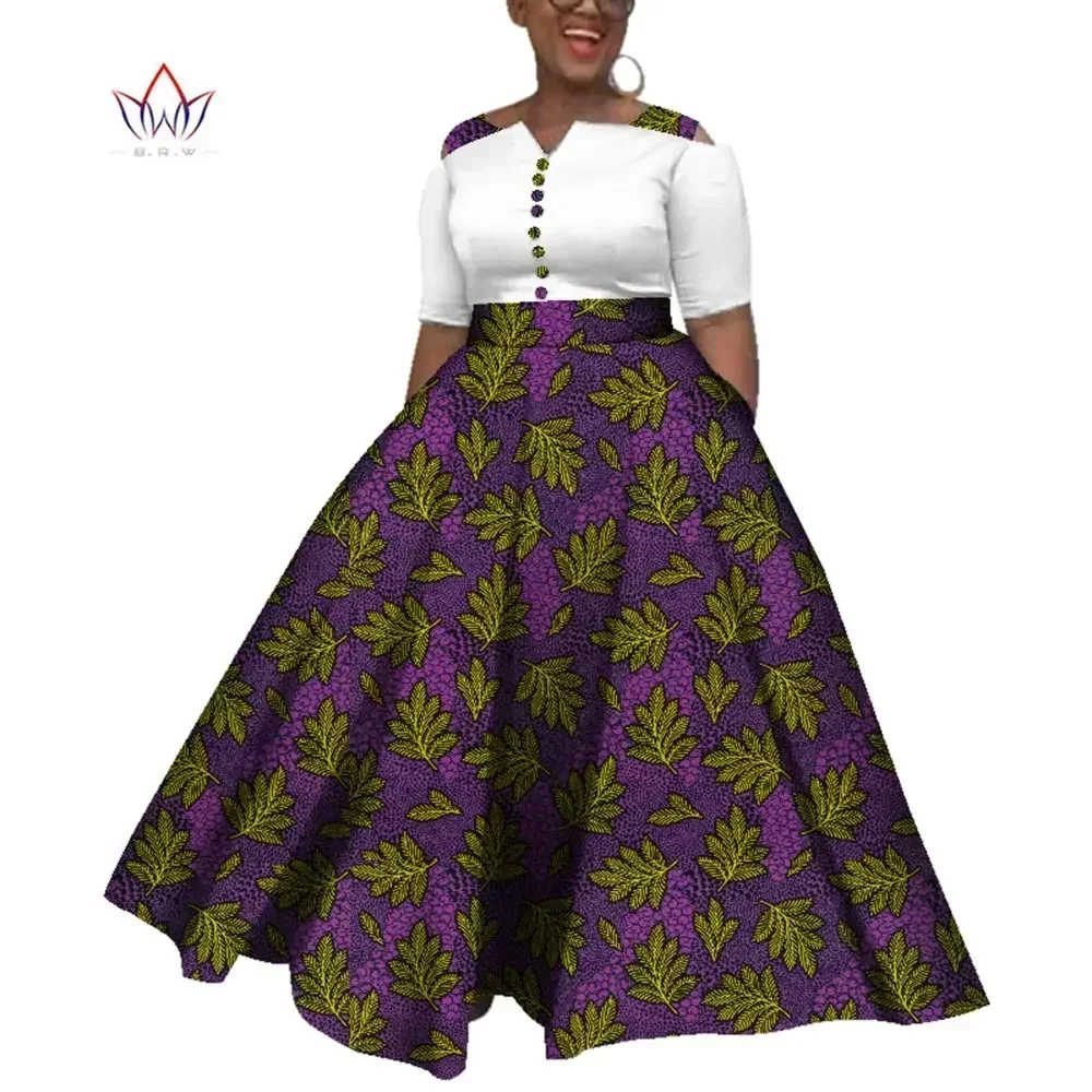 Dashiki Afrikanische Kleider Für Frauen Bunte Tägliche Hochzeit Größe S-6XL Afrikanische Kleider Für Frauen Knöchellangen Kleid WY3853