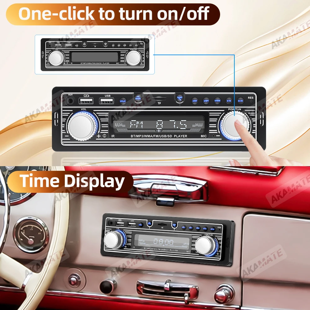 Autoradio für Mercedes Benz 1Din MP3 Multimedia Player Stereo Audio Unterstützung Telefon Aufladen Bluetooth EQ AUX USB FM Radio – Detail 26