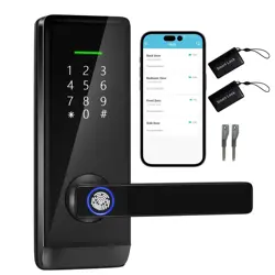 Keyless Entry Door Lock com App, Impressão digital, Smart Auto Lock, TTLOCK, Código, Cartão, Impressão digital, Chave, Código de Exposição