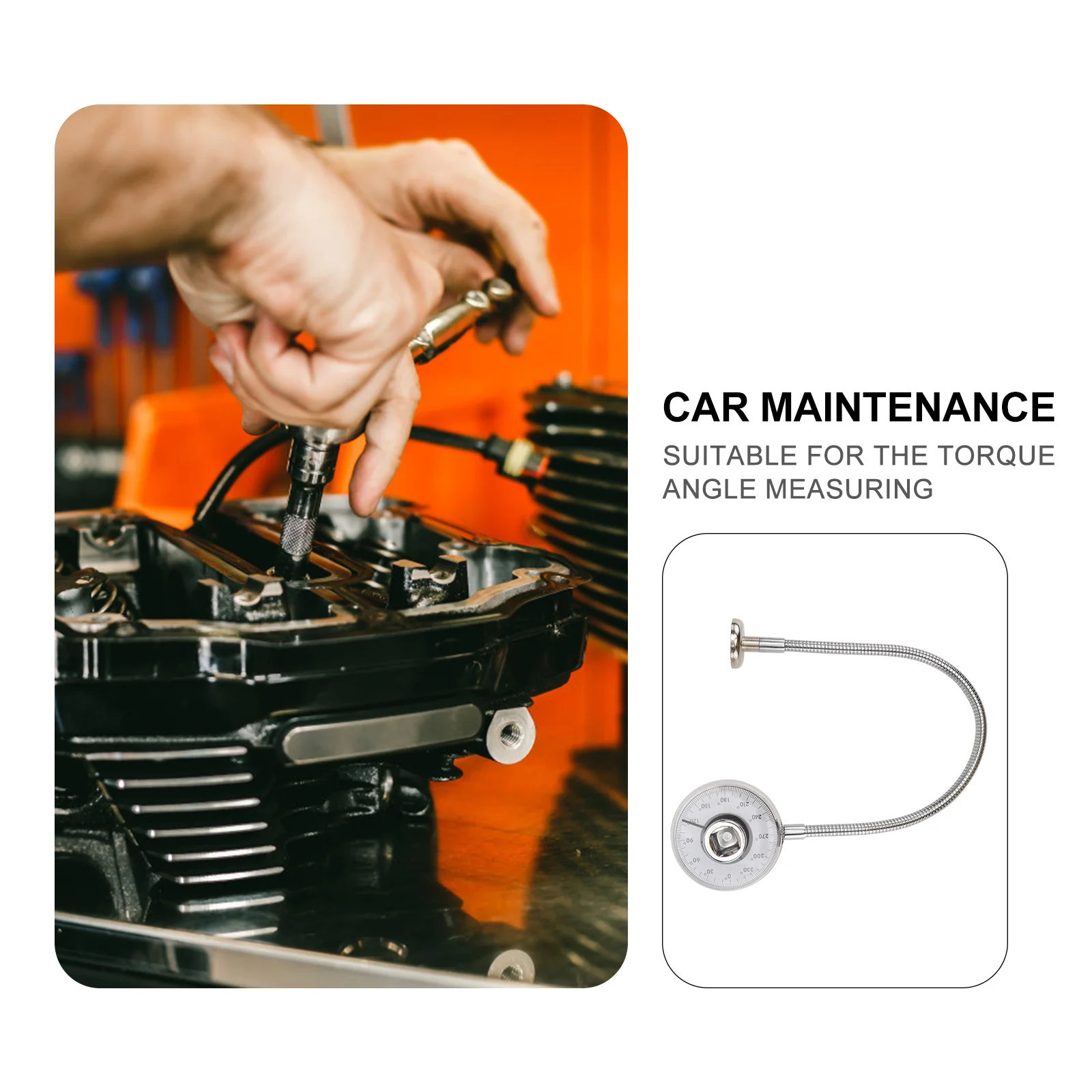 

Professional Angle Torque Gauge Measuring Wrench Precise Magnetic Durable Long Use Hose Structure Curve Space Clear Scale Easy