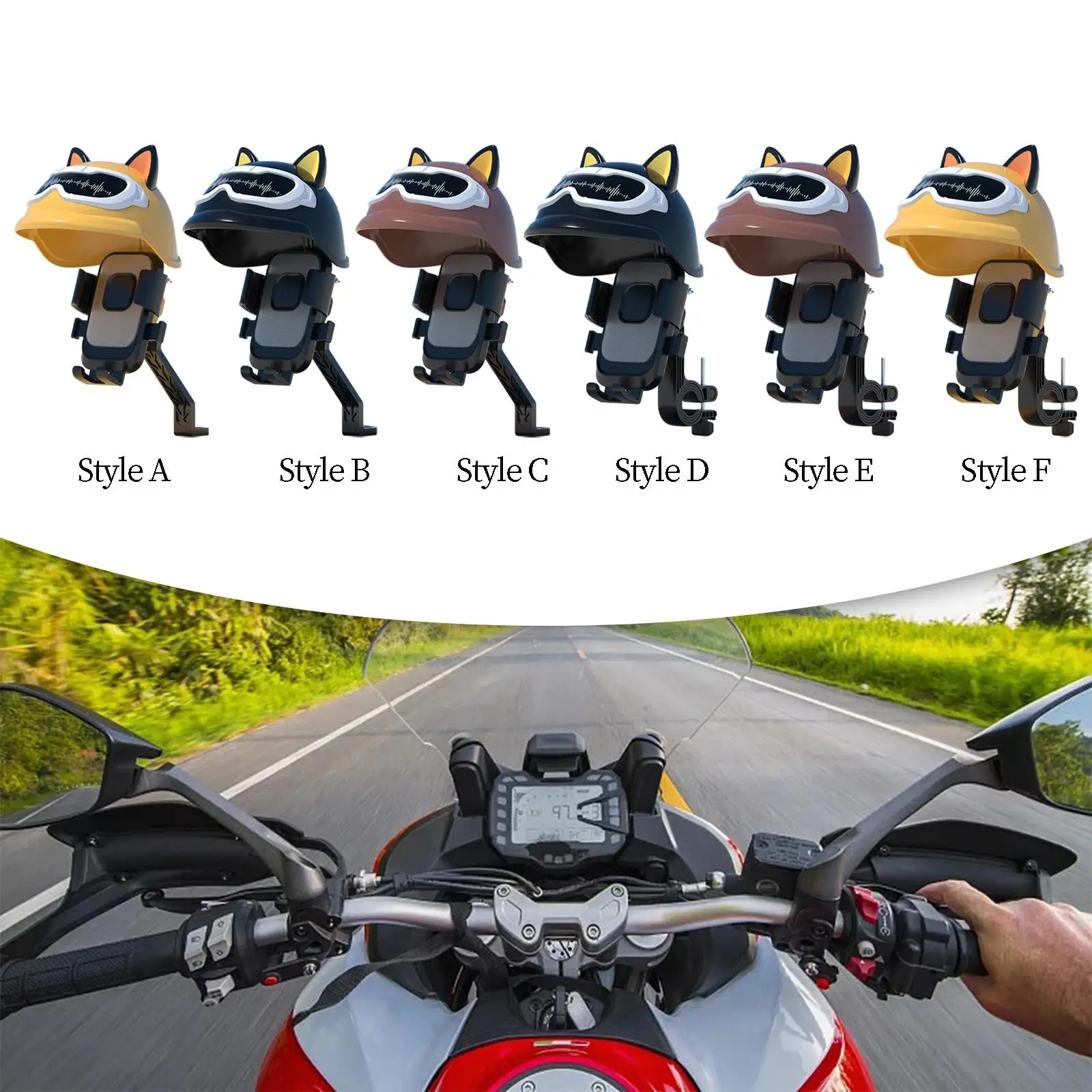 

Motorcycle Phone Mount with Rainproof Top Adjustable Lazy Bracket