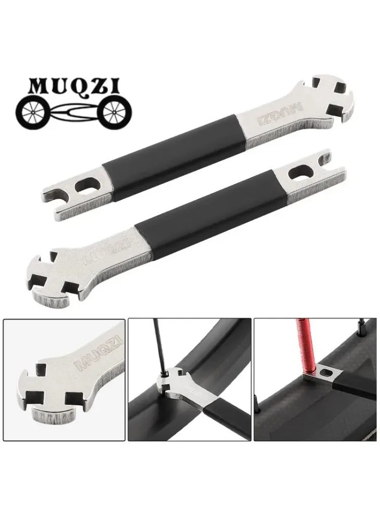 AliExpress MUQZI Triple Bicycle Spoke Wrench For 3.3 3.4 3.5mm Spoke Nipples Bicycle Wheels Spokes Tension Adjust Tool Bike Repair Remover