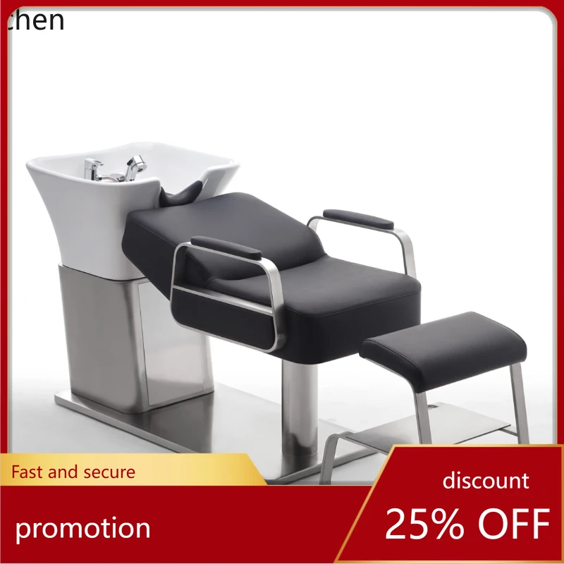 Lettino per shampoo per barbiere HT, lettino per shampoo per parrucchiere, semplice letto a filo semi-sclinante per salone di fascia alta