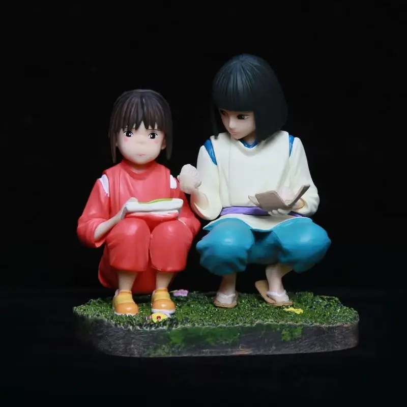 

New Bandai Hayao Miyazaki Anime 2d Merchandise: Chihiro Meets Haku Onigiri Scene Desktop Display Figurines Hobby Gift Toys