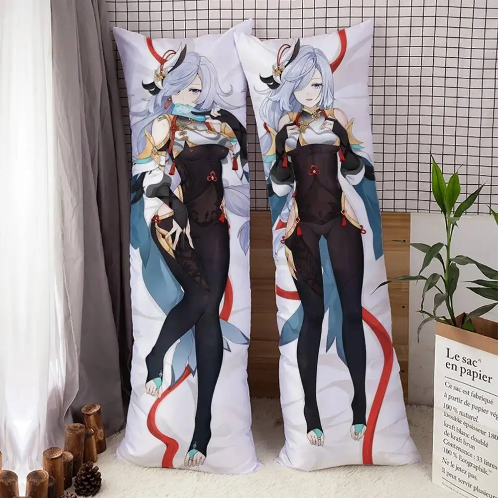 

Game Genshin Impact Shenhe Dakimakura Hing Body Case Shen He Pattern Anime Design Pillow Cover Home Bedding 6 Sizes