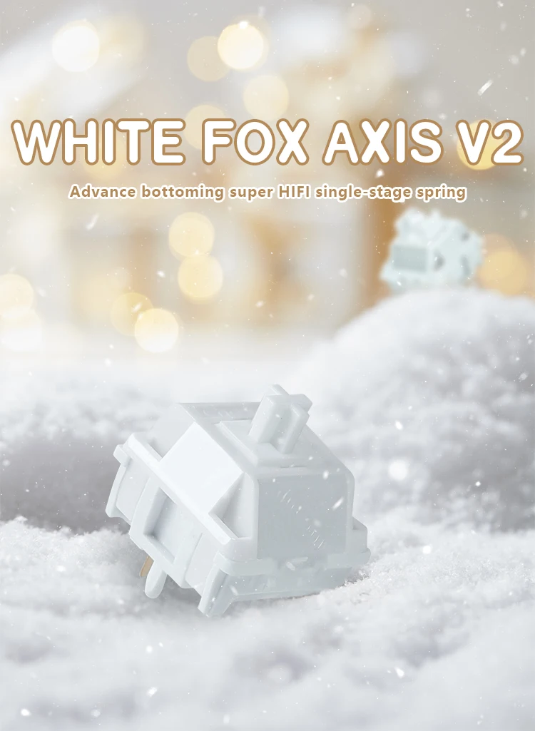 Chosfox & HMX White Fox Linearschalter V2 45g/55g Mechanische Tastatur Linearschalter HiFi Sound RGB Gaming Hot Swap Benutzerdefinierter Schalter – Detail 3