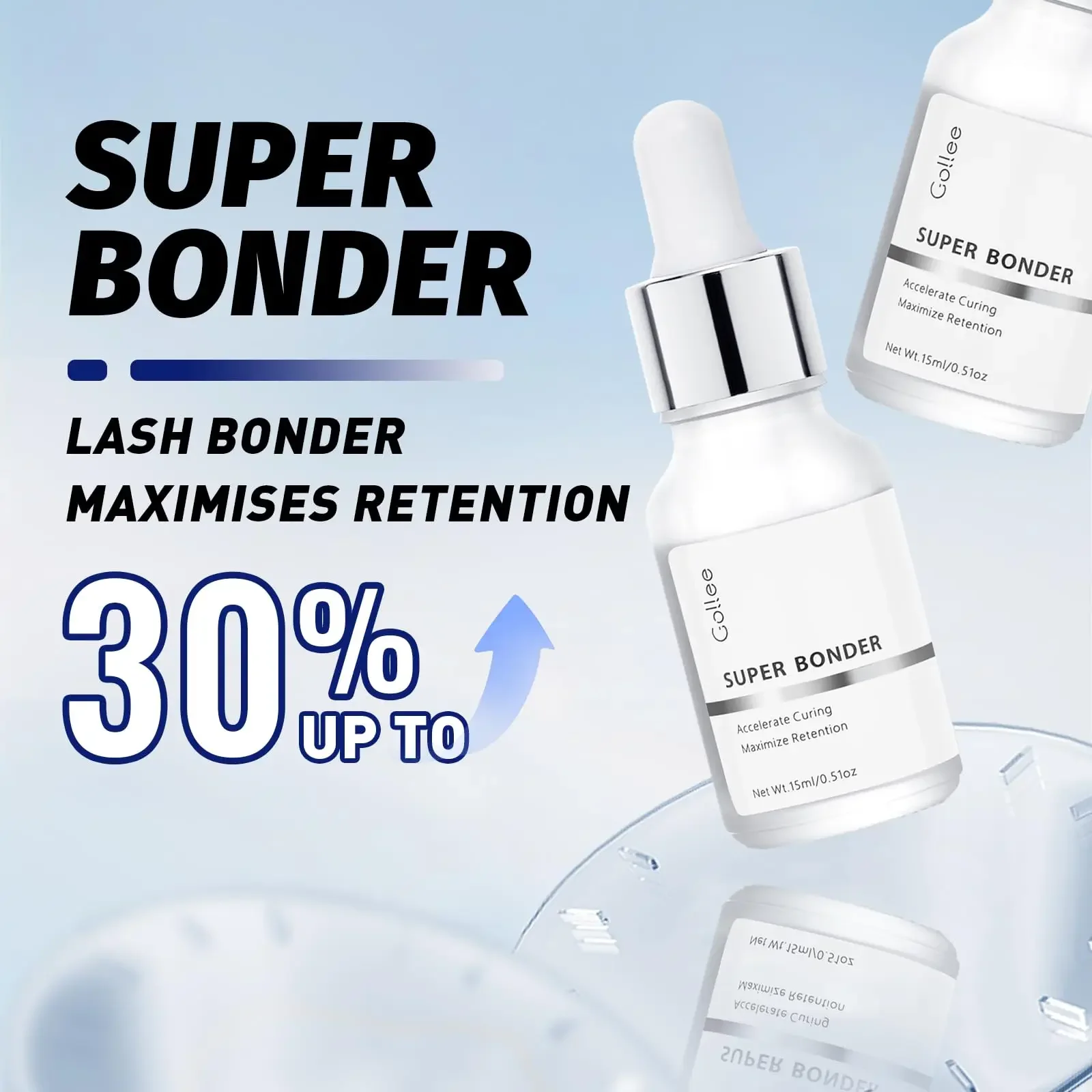 

Gollee Bonder Lash Not irritating Lash Primer and Bonder Eyelash Extensions 15ml Super Bonder Alcohol Lashes Primer Eyelashes