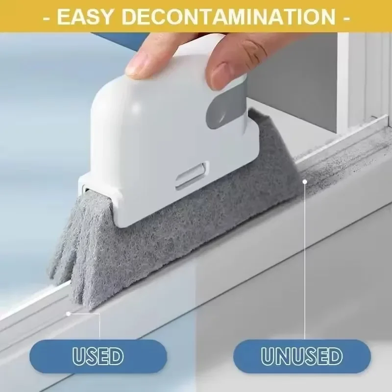 Window Cleaning Brush Windowsill Groove Deadend Cabinet Crevice Brush with Replace Head Household Multifunctional Cleaning Tools