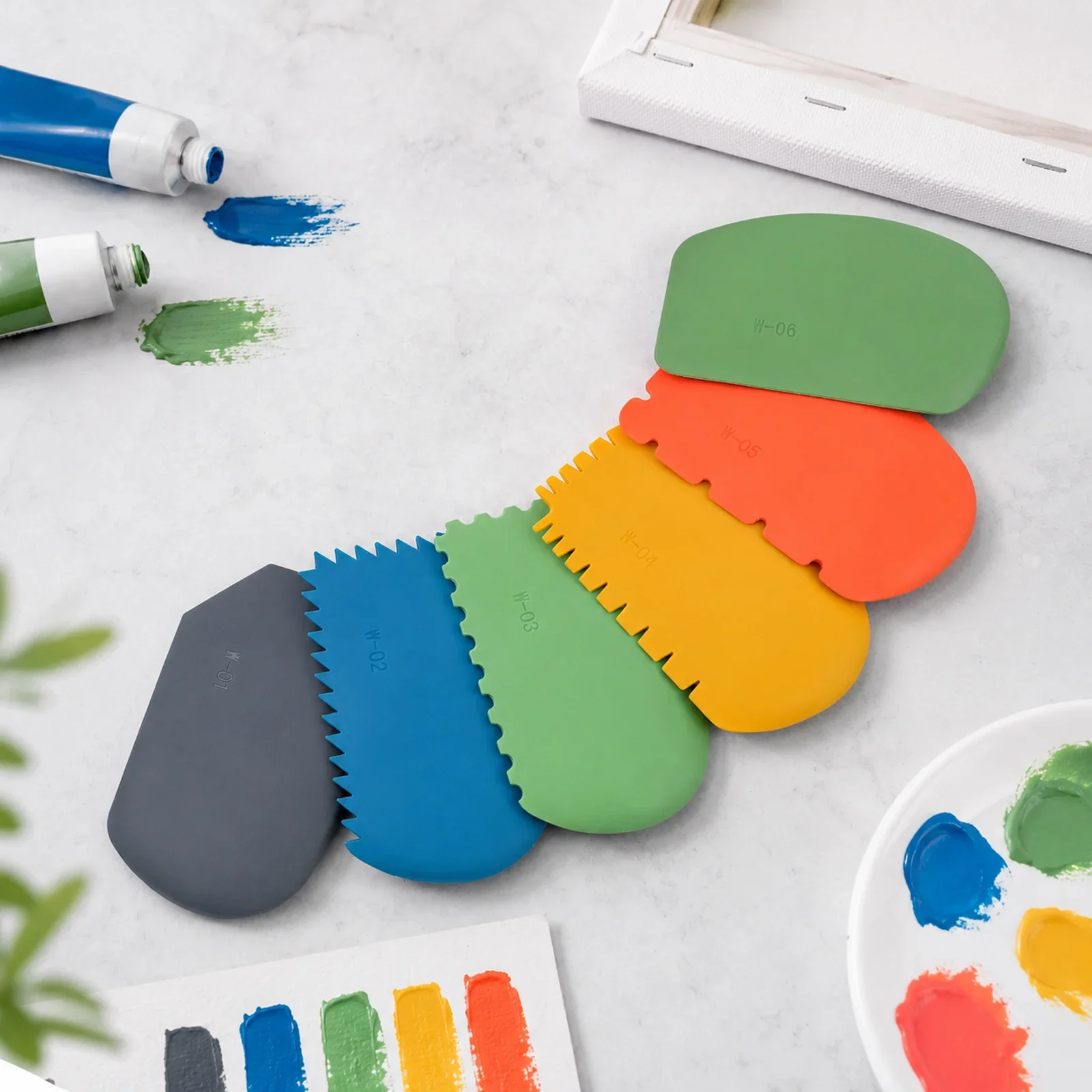 Flexible Silicone Wedge Tools for Oils,Acrylics,Clays,Encaustics Heat-Resistant Art Supplies for Texturizing and Moving Paints view 5