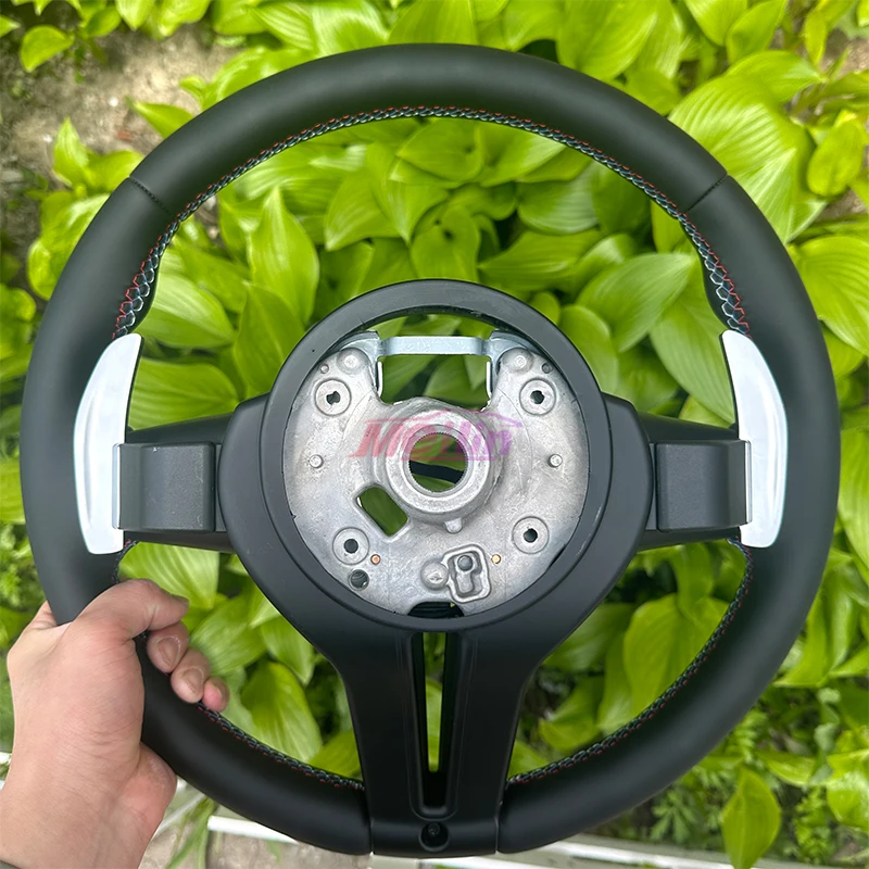 مناسبة لسيارات BMW F10 F20 F30 F31 F80 M1 M2 M3 E70 E90 جميع عجلة القيادة ذات الفارس الأسود من الجلد، تمت ترقيتها حديثًا #2