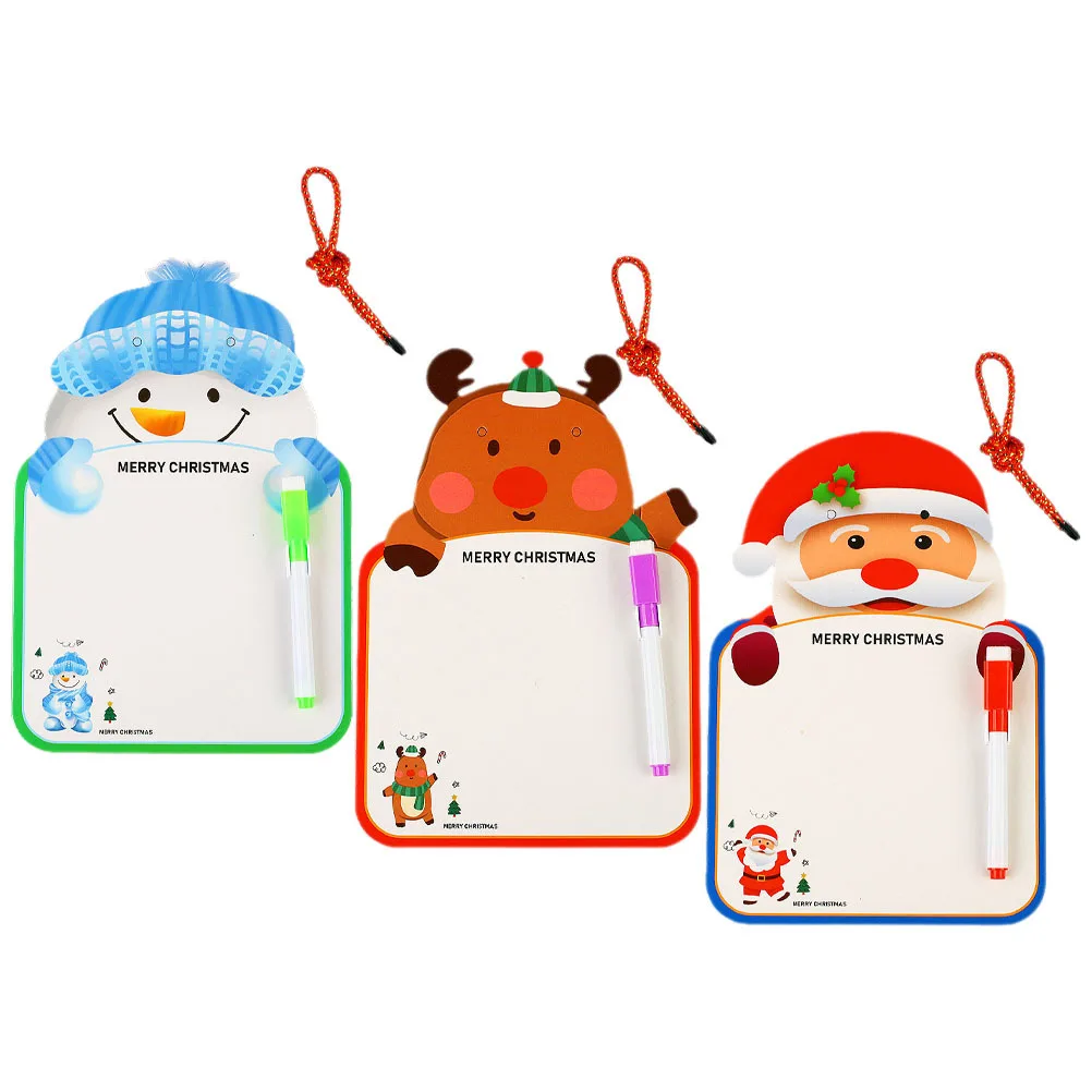 3 مجموعات من ألواح الرسم القابلة للمسح على شكل رسوم كرتونية مع حبل قطني لوحات رسائل إبداعية لكتابة الرسم