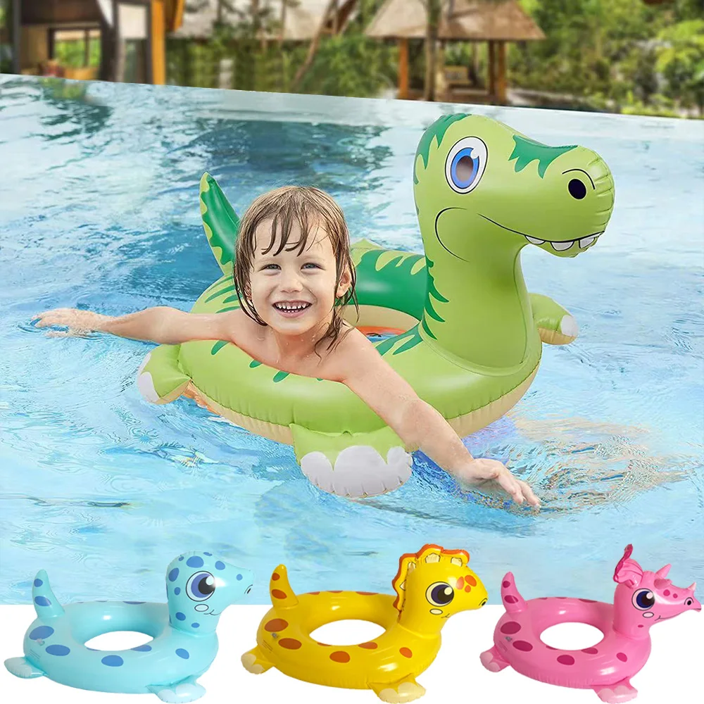 1-4Y Kids Floating Swim Circle Tube Pool Bathtub Beach Party Summer Water Toys Baby Inflatable Dinosaur Swimming Rings Seat