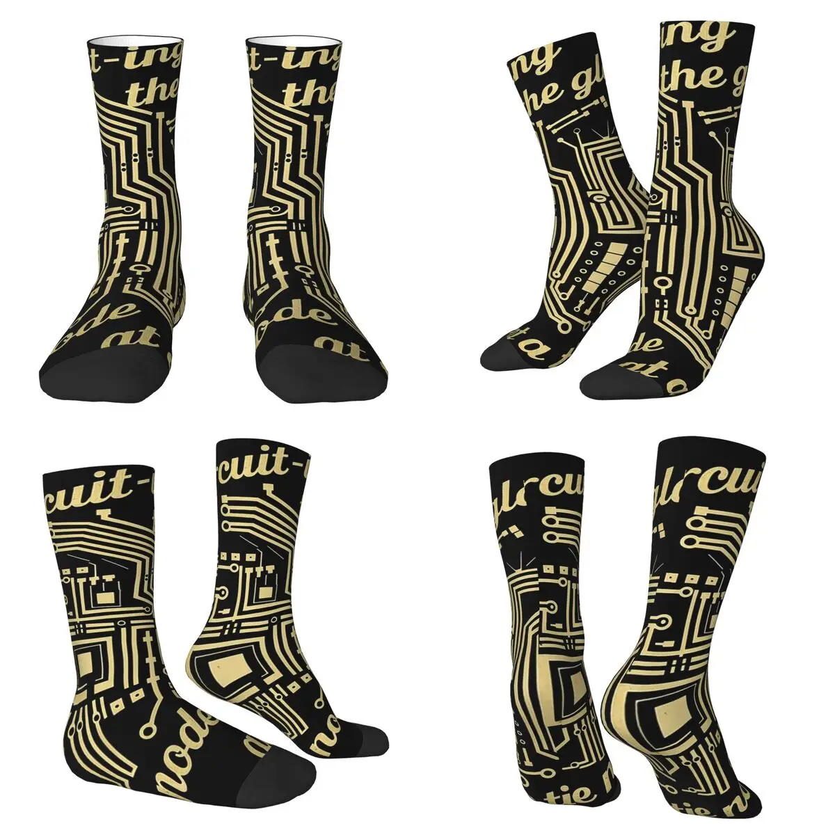 

Носки с дизайном печатных плат, влагопоглощающие носки в стиле Харадзюку, всесезонные длинные носки для мужчин и женщин, подарки на день Святого Валентина