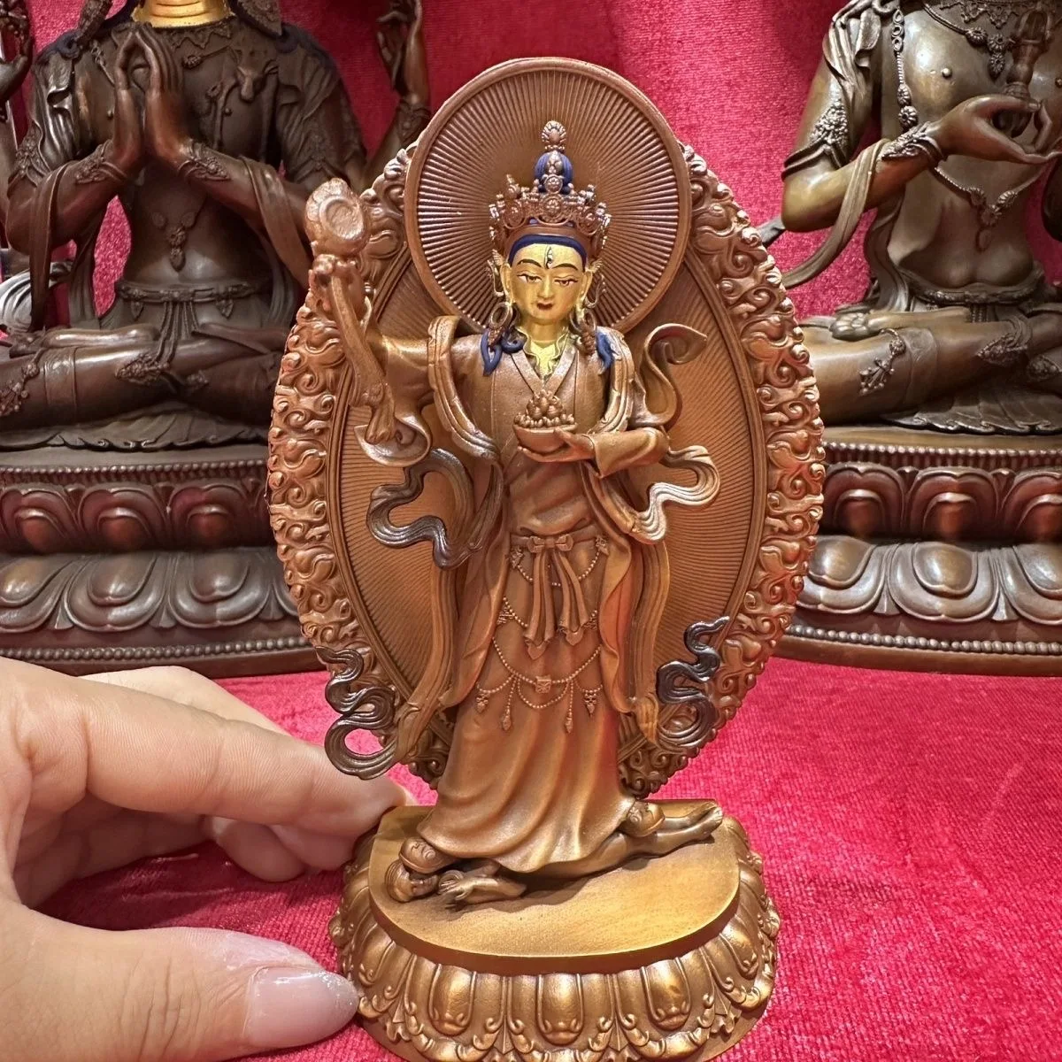 Special offer Exquisite copper carving Buddha Aqi Buddha Mother Guardian Buddha statue Buddhist altar tibetan family worship