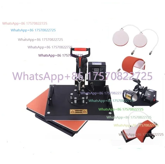 29*38 Shaking Head 5 in 1 Multi-function Heat Transfer Machine T-shirt Mobile Phone Card Mug Ironing Machine