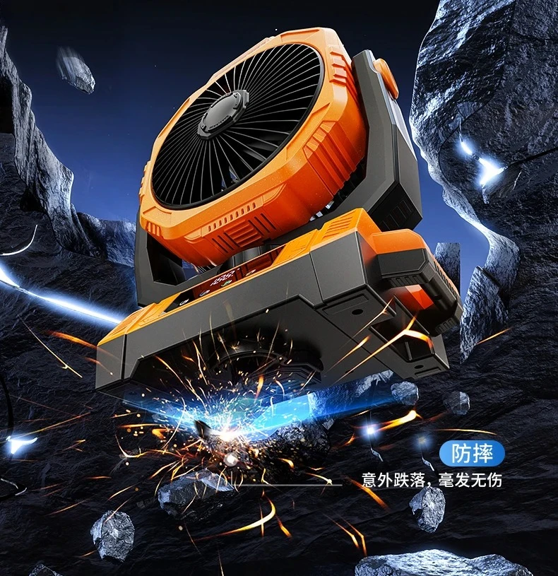 new outdoor camping rechargeable electric fan portable solar long battery life shaking head car tent system