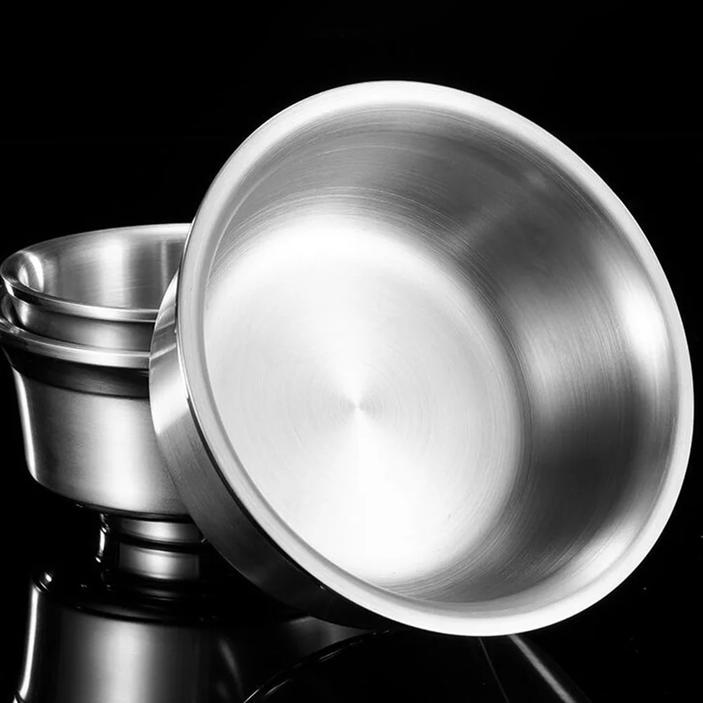 

Stainless Steel Double-Layer Soup Bowl Large 16cm Stackable Anti-Scald Rice Food Bowls for Home Outdoors Stainless Steel