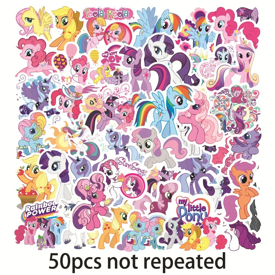 50pcs Cute Cartoon Anime Pony Twilight Sparkle Notebook Mobile Phone Computer Water Cup Guitar Suitcase Stickers Wholesale