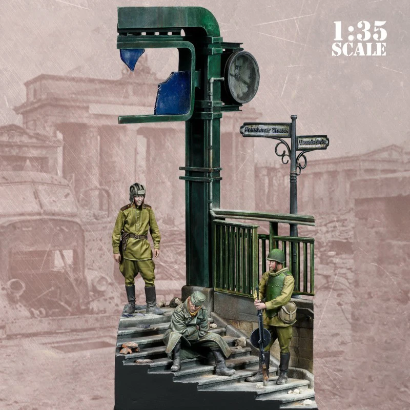 1/35 Resin Model Figure Kits GK , Three People,Including Scene,Military Theme,Unassembled And Unpainted,327J