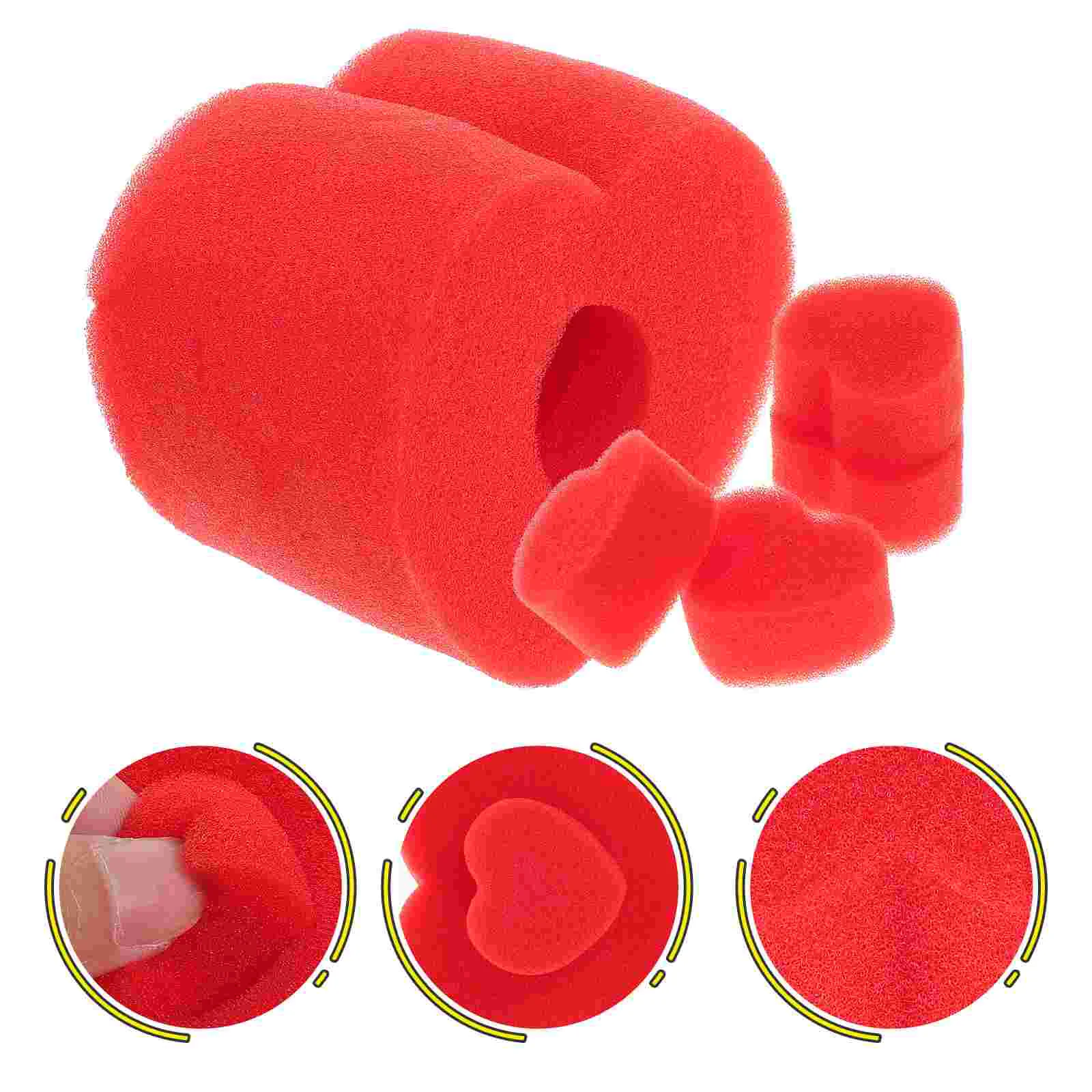 

4 Sets Sponge Heart Interactive Toys Conjuring Performance Props Heart-shaped Festival Stage Party Red