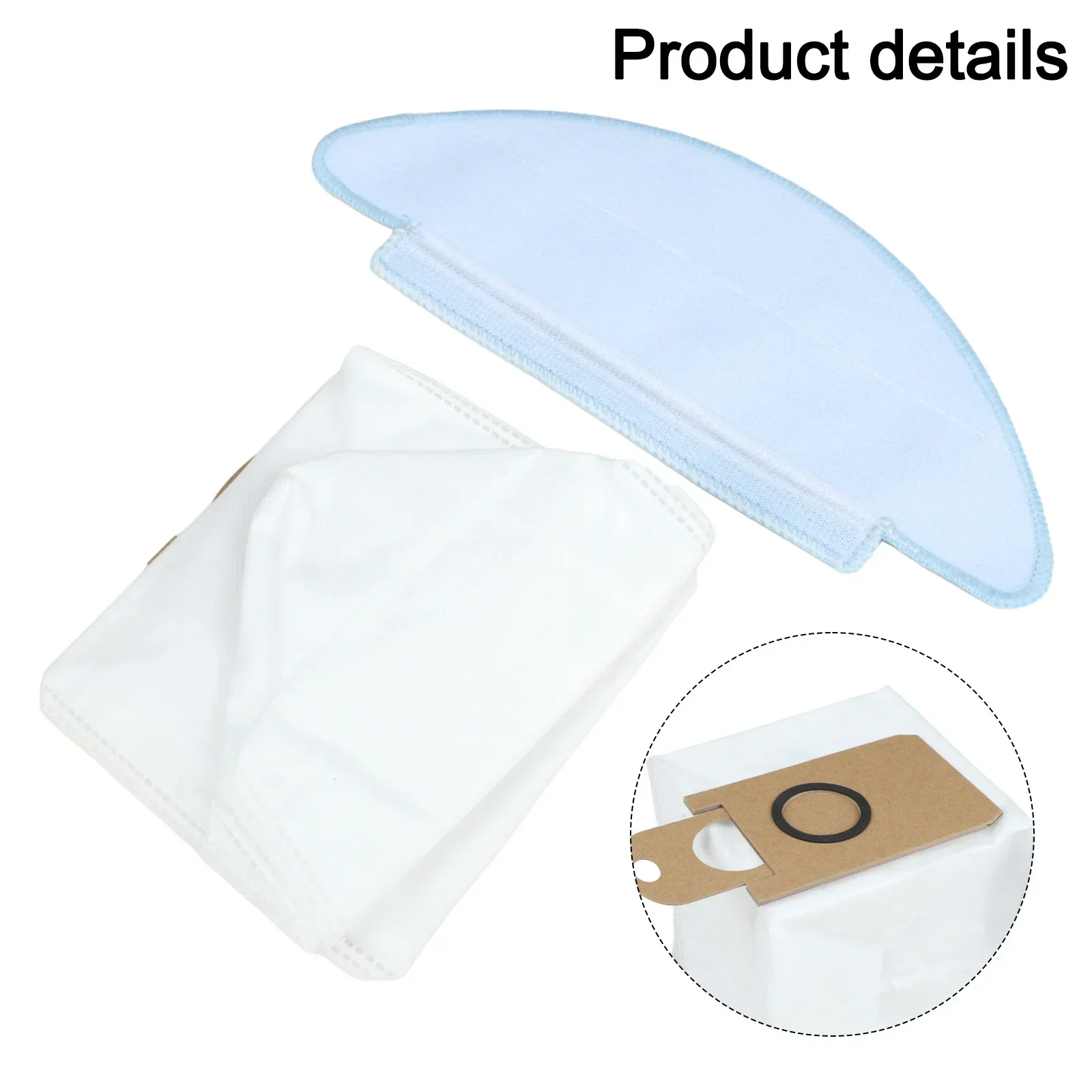 

As Shown Mop Cloths Kit Easy Install Mop Cloths Dust Bags Cleaning Supplies Large Capacity Dust Bags Long-lasting Performance