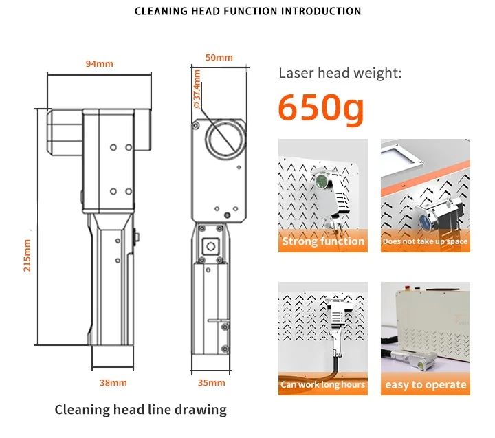 Factory Direct Safety Certified 200W Precision Pulsed Laser Cleaner Fast Delivery For Metal Wood Stone Dirt Removal