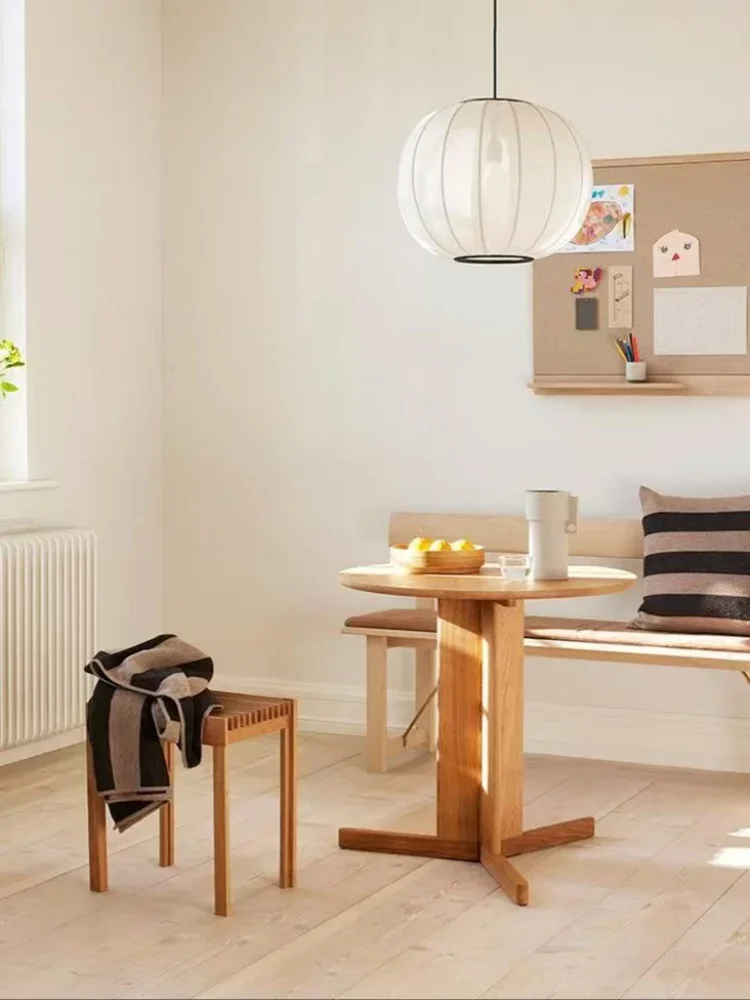 Runder Couch tisch aus massivem Holz im japanischen Stil Wabi Sabi Retro-Stil kleine Wohnung Home