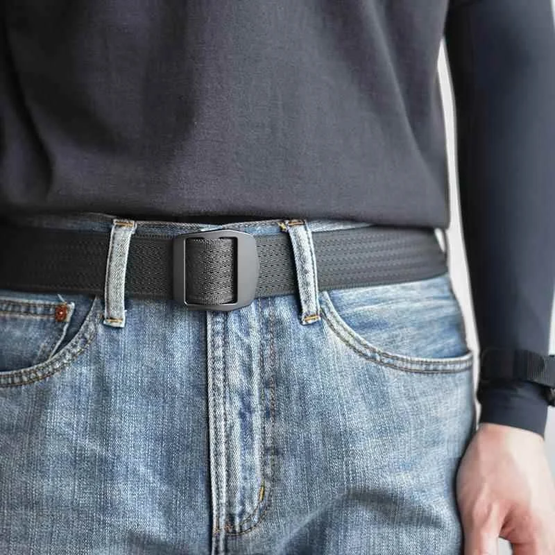 Unisex Outdoor Canvas Casual Pants Belt Trendy Men's Denim Belt Functional Style Versatile Leather Belt for Youth