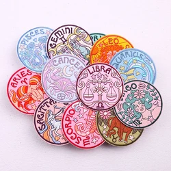 Twelve Constellation Embroidered Patch Libra Taurus Patch Jackets Iron On Patches For Clothing thermoadhesive Patches On Clothes
