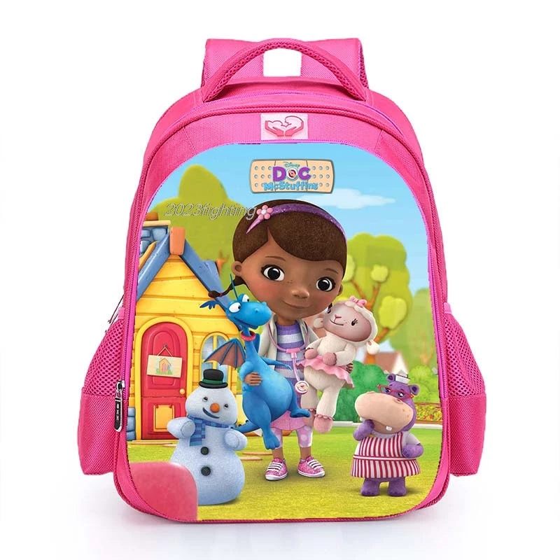 16 Inch Doc McStuffins Children School Bags Orthopedic Backpack Kids School Girls Mochila Infantil Catoon Bags