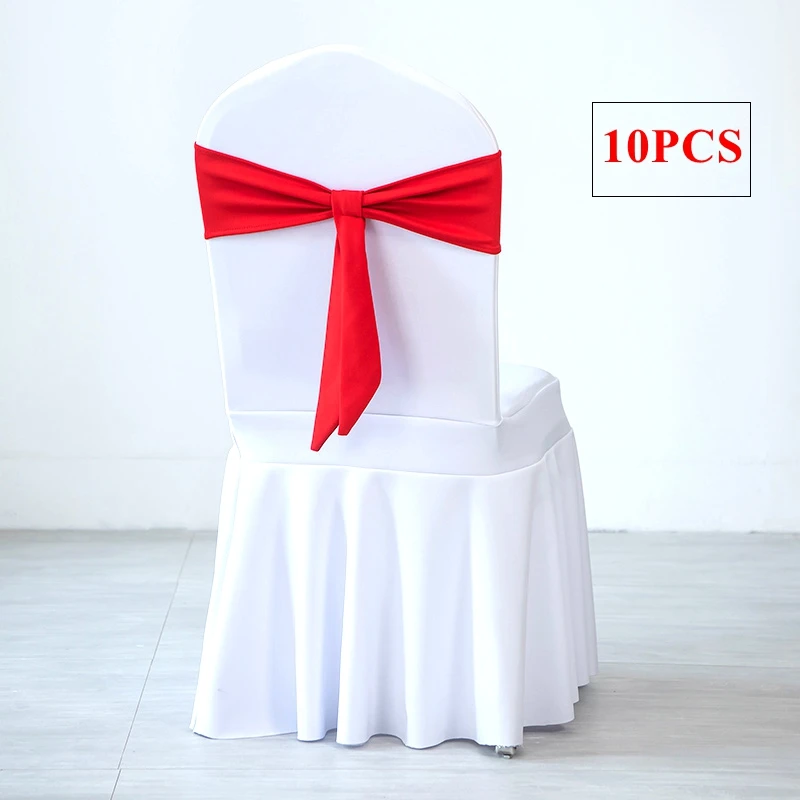 10pcs Lot Thick Spandex Lycra Chair Band Wedding Chair Cover Sash For Event Party Chirstmas Decoration