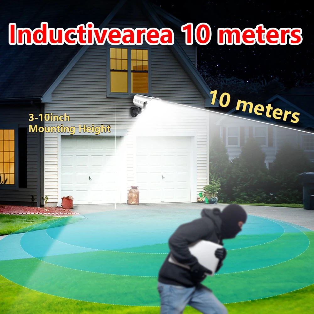 360 ° Rotating Adjustment Solar Lamp LED Light Outdoor Human Motion Sensor Wireless 3Modes Lighting Wall Light Yard Street Light