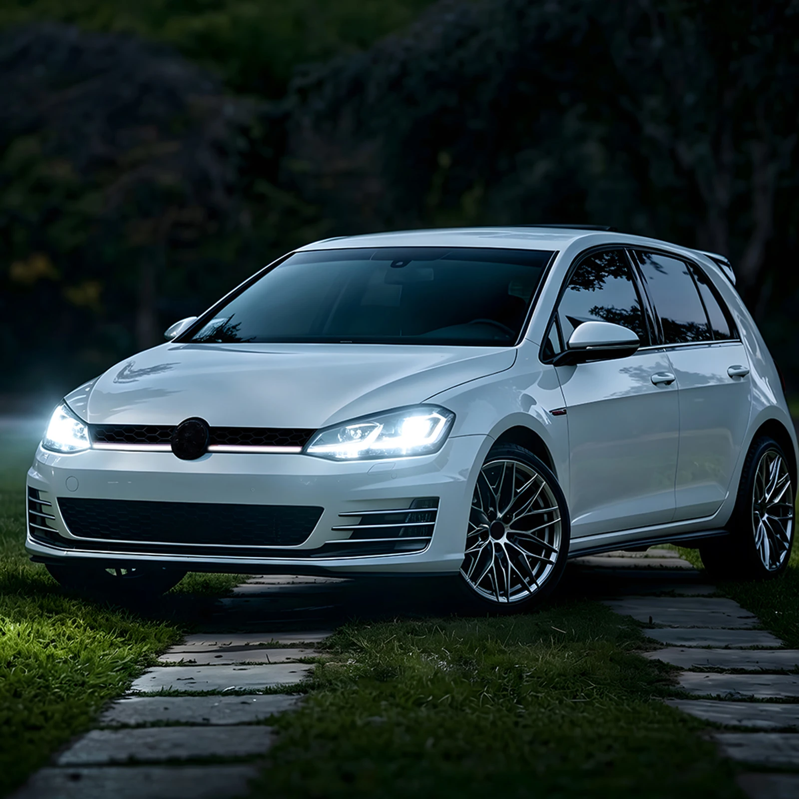 Racing Grill Front Grille Mesh Grid Upper Bumper Hood Cover Trim For Volkswagen VW Golf 7 MK7 GTI 2013-2016 Gloss Black view 5