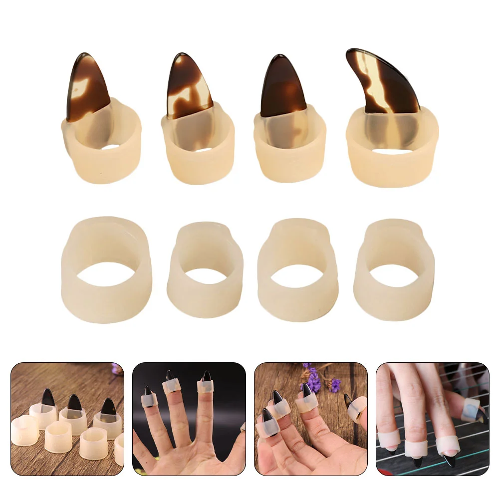 Banjo Nail Set Child Supplies Accessories Bass Picks Covers Silica Gel Protection Rings