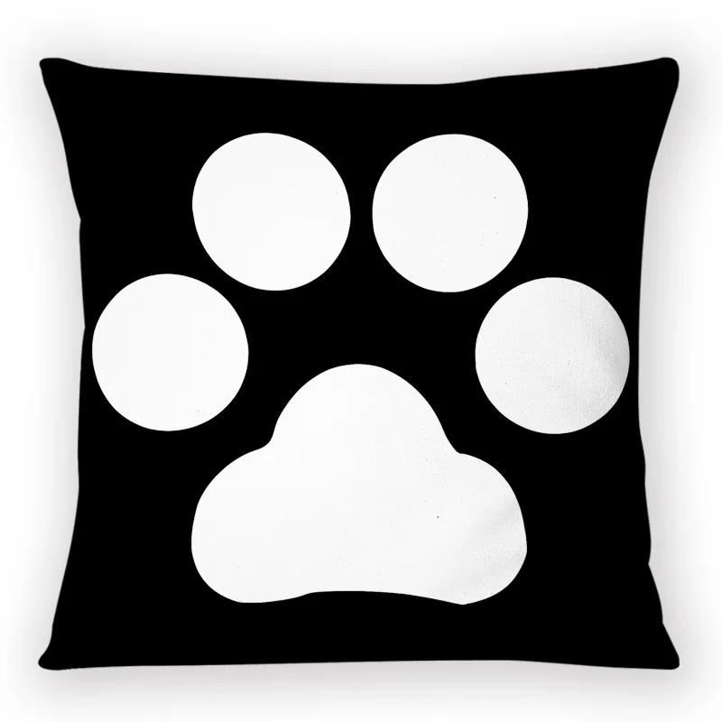 Pet Cat PAWS Home Decoration Sofa Pillow Case Thermal Sublimation Moon Letter Pattern Pillowcase LOVE Lover Gift