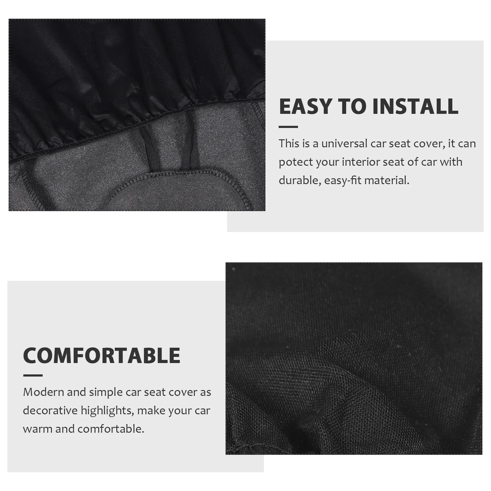 

4 pcs Car Seat Cover Universal Fit Thick Durable Protector For Cars Trucks Suvs Auto Interior Accessory Black