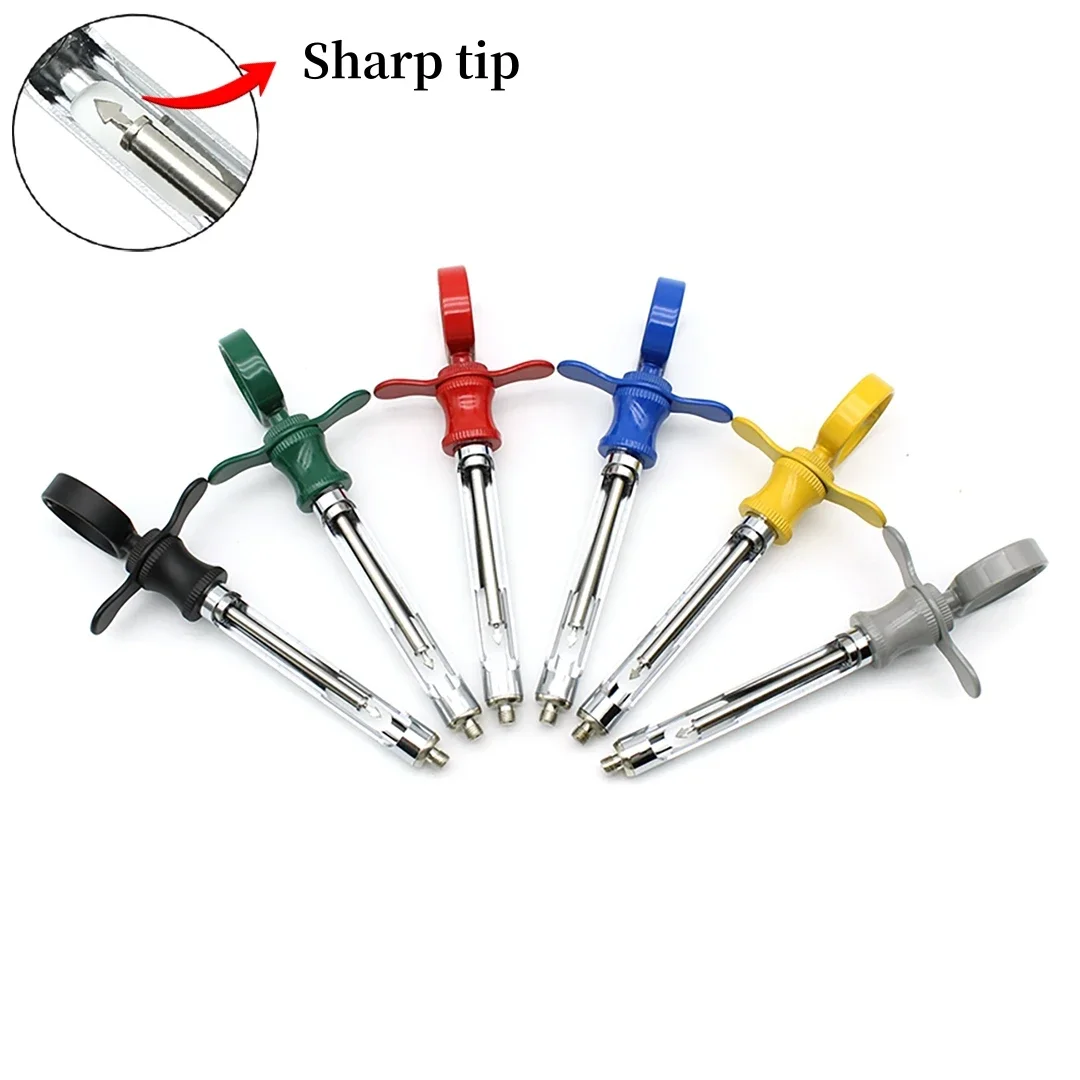 3pcs Dental Stainless Steel Syringe Dentistry Surgical Instrument With Head Teeth Care Dental Anesthesia Aspirating Syringe