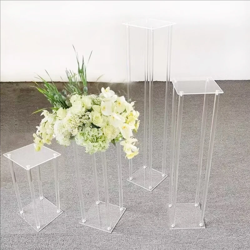 20/40/60/80/100cm Tall Wedding Flower Stand Wedding Flower Acrylic Column Stand For Wedding Baby Shower Party Table Centerpiece