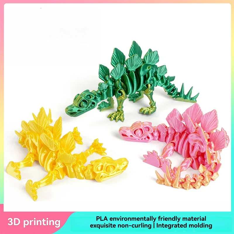 3D Printed Luminous Dinosaur Desktop Ornament Tyrannosaurus Rex Realistic Dinosaur Model Jointed Animals Decorative Desktop