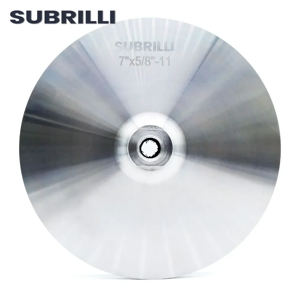 Subrilli 7 Polegada almofada de apoio de alumínio para polidor diamante polimento lixa disco suporte m14 5/8 "-11 capô abrasivo