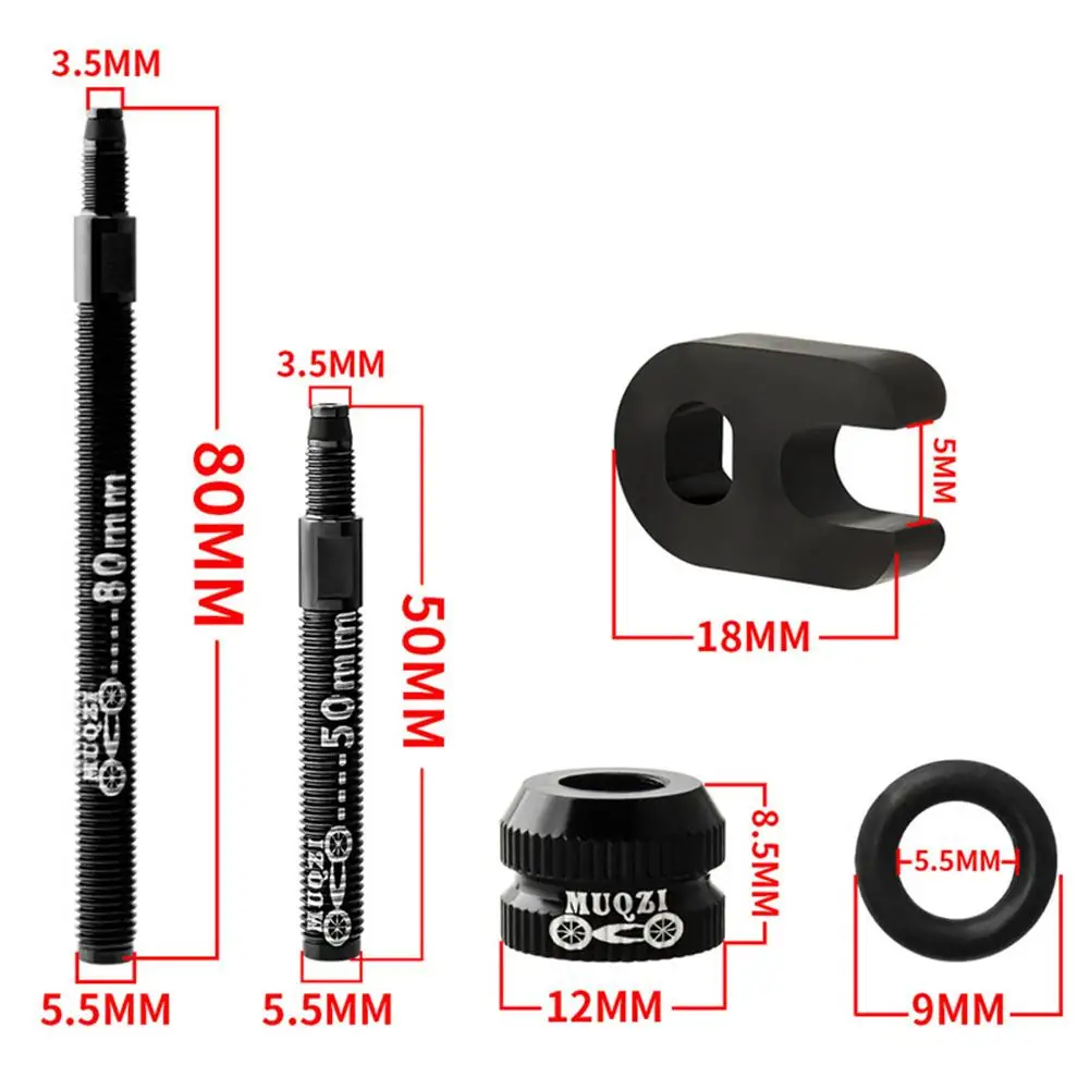 Aluminum Alloy Mquzi Mountain Road Bike Valve CNC Extender Durable Valve Inner Tube Extension Presta Valve Adapter for MTB