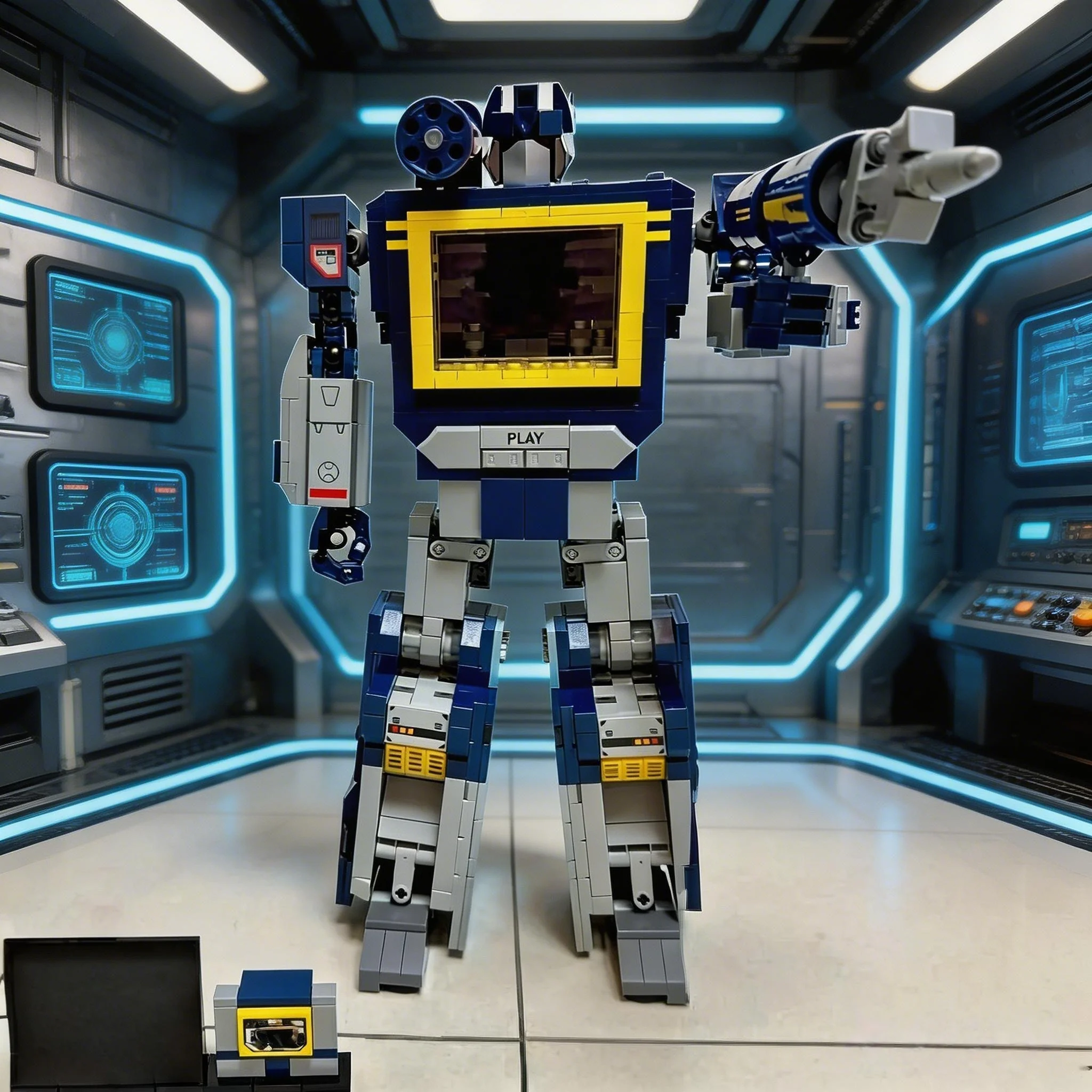 

2026 Creative robot G1 transform Decepticon recorder blue truck building block model toy birthday gift