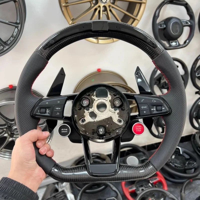 

LED Car Steering Wheel Carbon Fiber Custom Made Leather A3 A4 A6 A7 A8 Q3 Q4 Q6 Q5 Q7 RS4 RS5 A4L A5 Accessories For Audi A6L