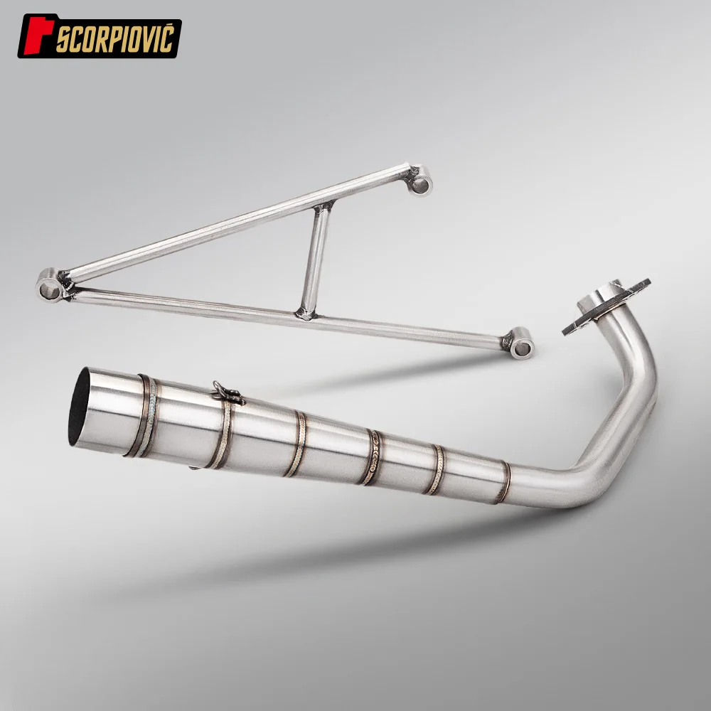 51MM Motorcycle Exhaust Pipe Front Link Pipe Connect Exhaust Muffler for RS100